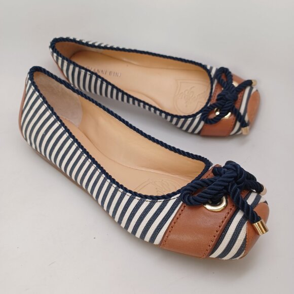 Gianni Bini Shoes Nautical Stripe Slip On Sawyer Casual Ballet Style Flats Sz 9 - Picture 12 of 16